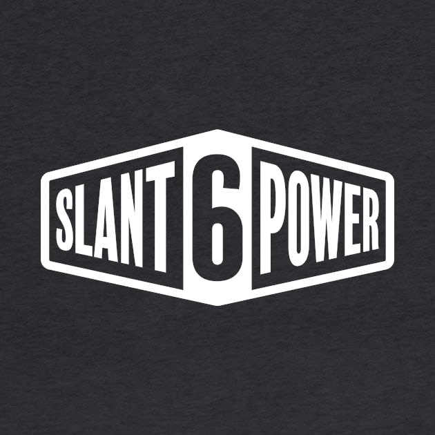 Slant 6 Power - White + Asphalt by jepegdesign